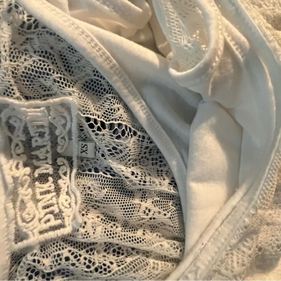 Pink Martini Lace Maxi Boho Indi Grunge Semi Sheer Dress - Picture 8 of 9